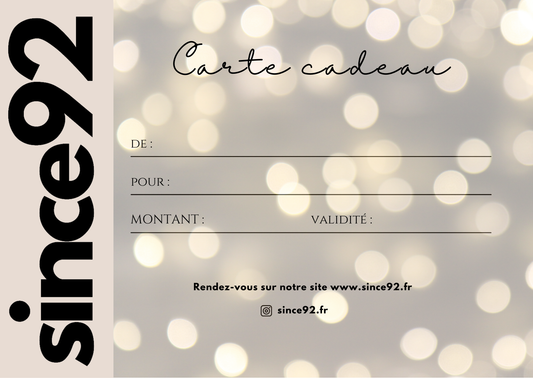 Carte cadeau Since92