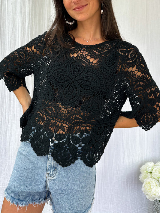Haut | CROCHET NOIR